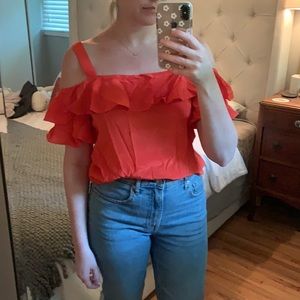 Off the shoulder ruffle top